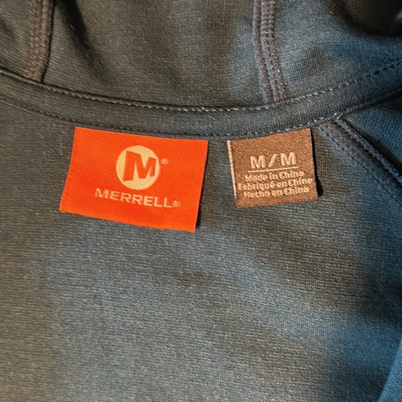Merrell full zip up long sleeved hooded jacket. Teal colored sz medium. Long - Picture 3 of 15